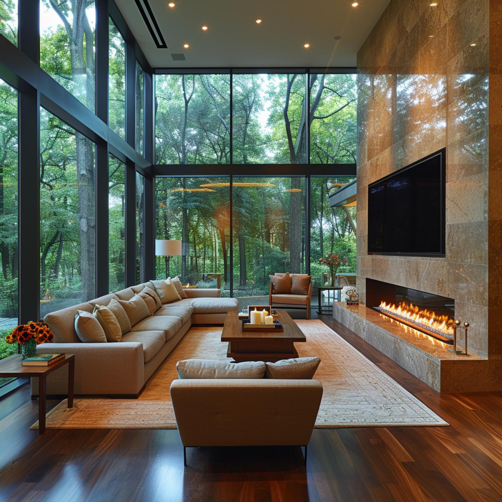 Forest Views, Linear Fire, and a Stone Wall That Holds Its Own