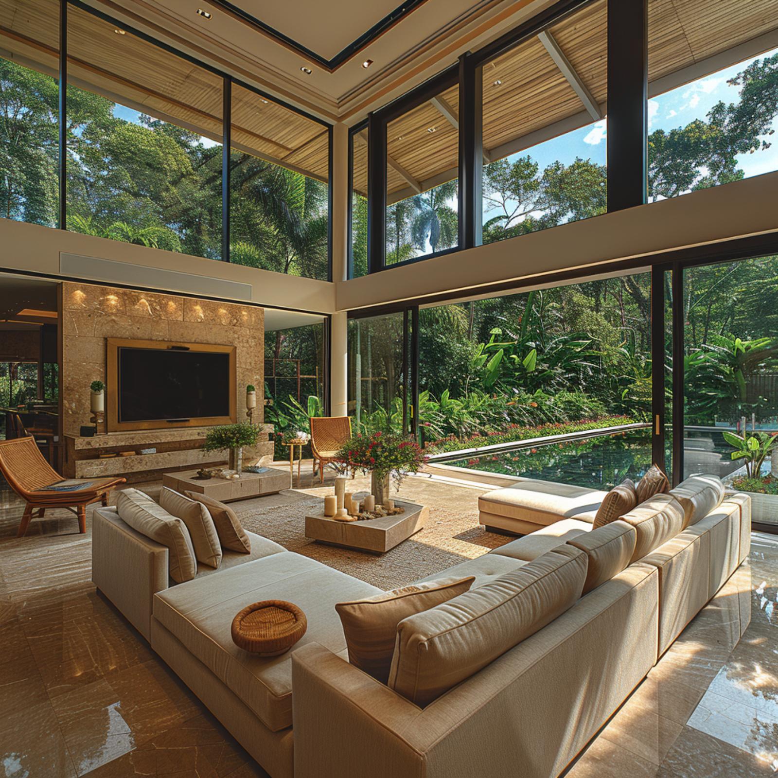 Bamboo Ceiling, Forest Glass, and a Sectional Big Enough to Mean It