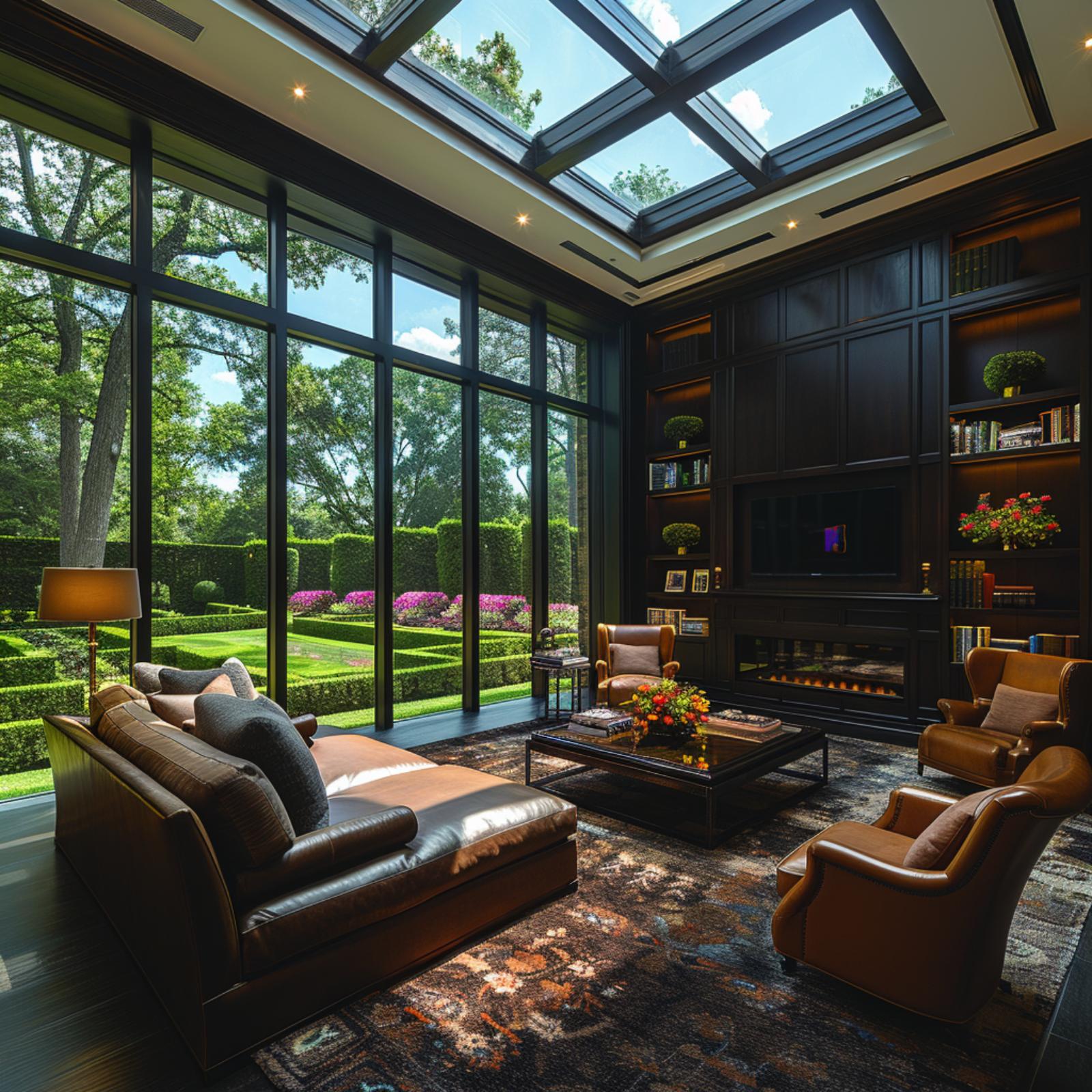 Parterre Garden, Dark Paneling, and a Skylight That Changes Everything