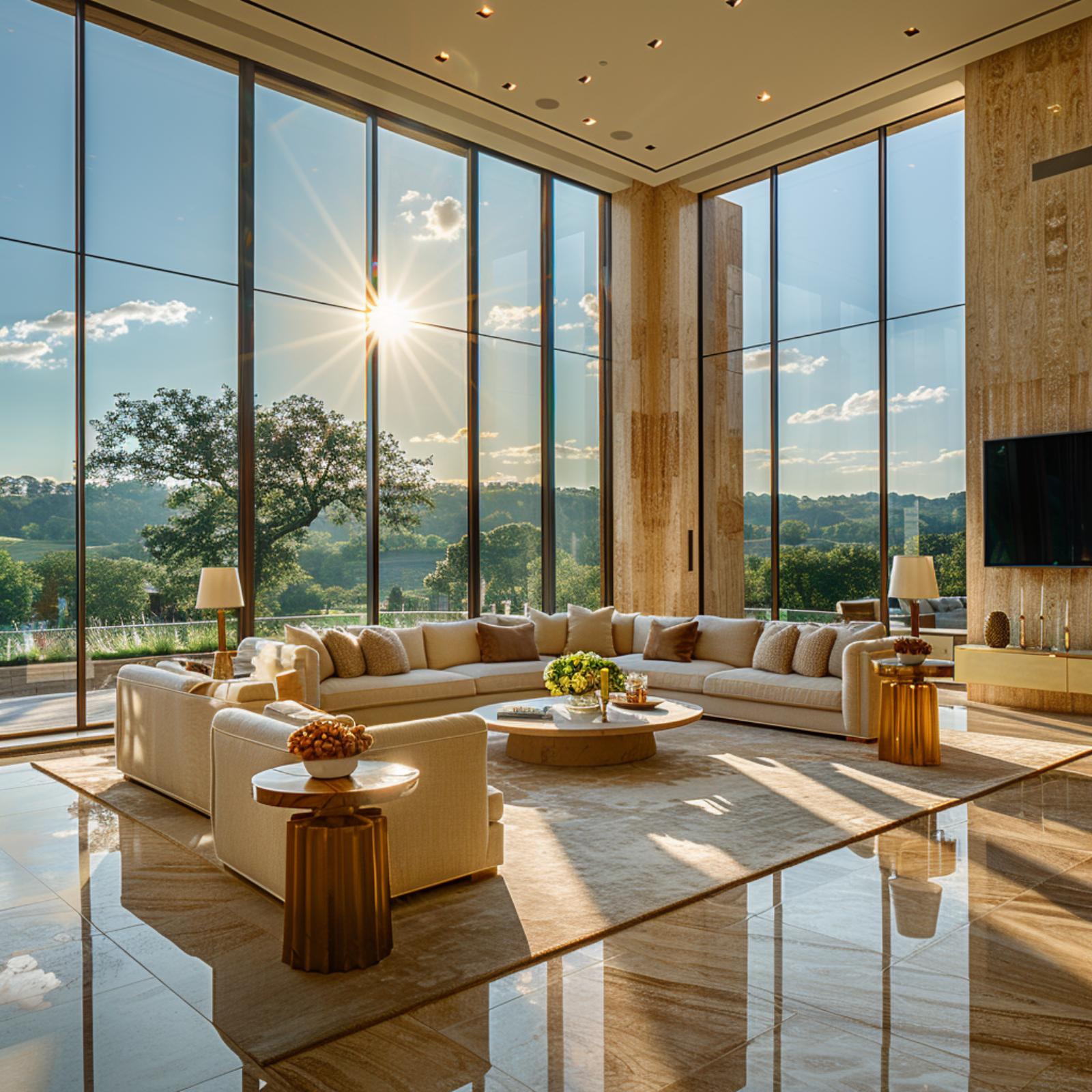 Sunlight, Travertine, and a View That Makes Furniture Feel Secondary