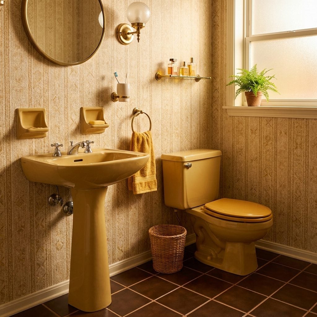 The Harvest Gold Sink and Toilet Set That Was Basically a Status Symbol