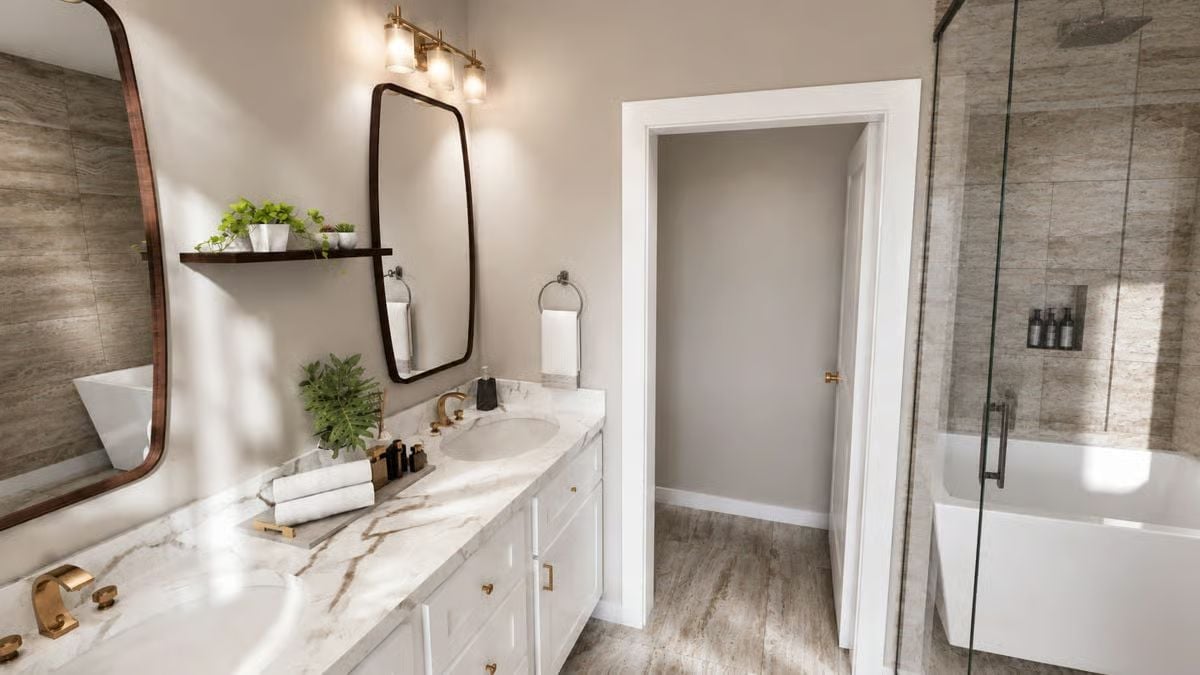 Brass Fixtures and a Marble Countertop That Justify the Splurge