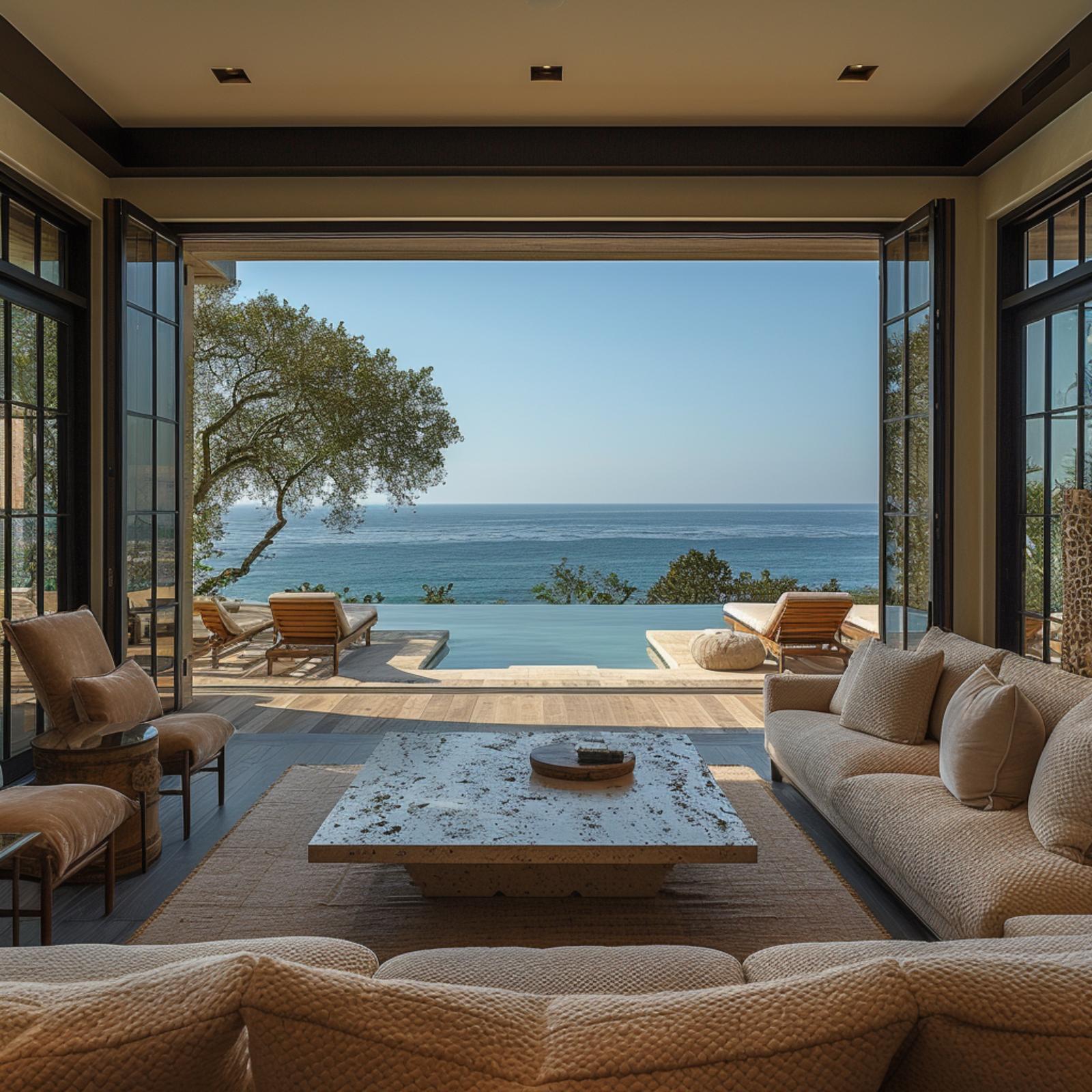 Folding Glass Wall, Infinity Edge, and Decking That Earns a Place on the Area Rug
