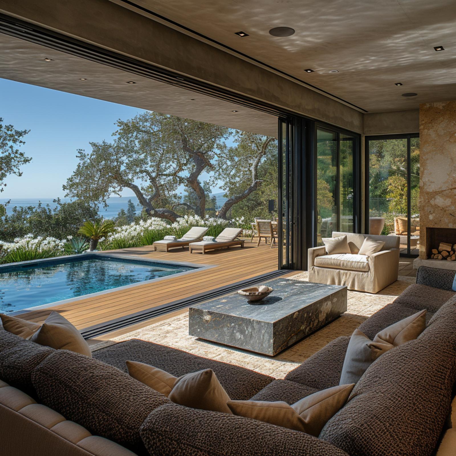 Pocket Doors Gone, Pool Deck Becomes the Sixth Room in the House
