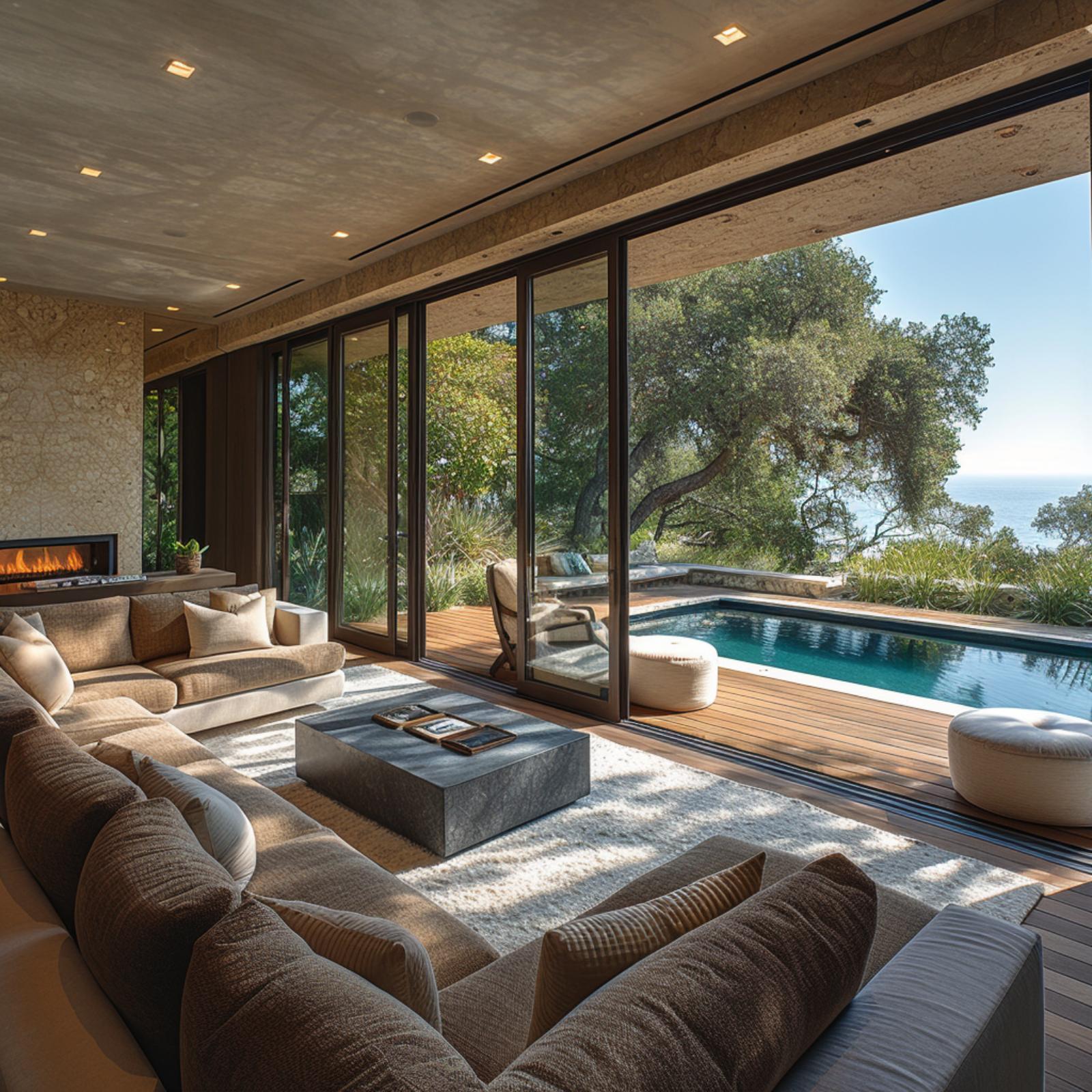 Oak Trees, Ocean Horizon, and a Sectional That Refuses the Indoors-Outdoors Divide