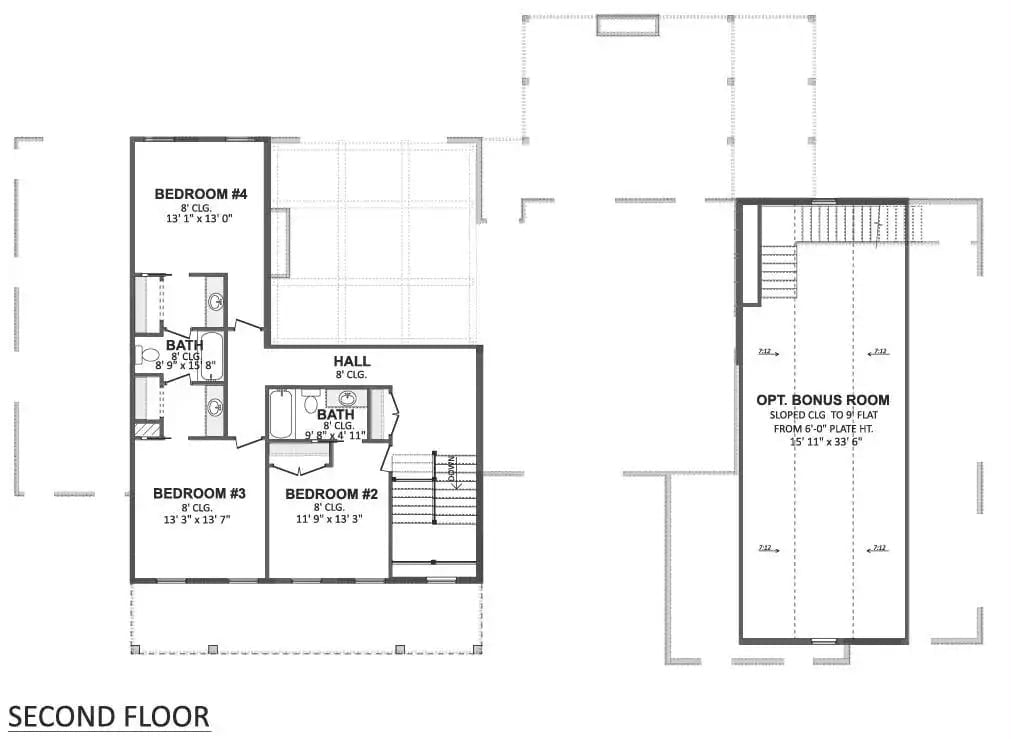 Floor Plan 2 - Leys Court 4-Bedroom Modern Farmhouse with Bonus Room Designed for Established Families That Need Real Space