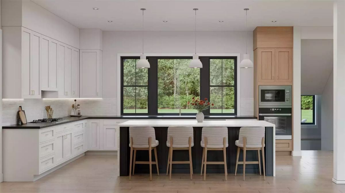 Pendant Lights Over a Dark Island That Actually Centers the Room