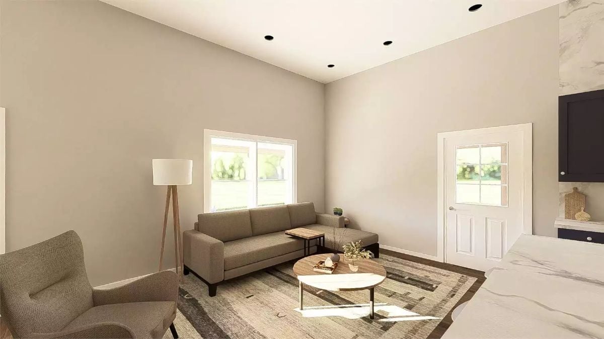 Neutral Tones and Natural Light in the Open Living Area