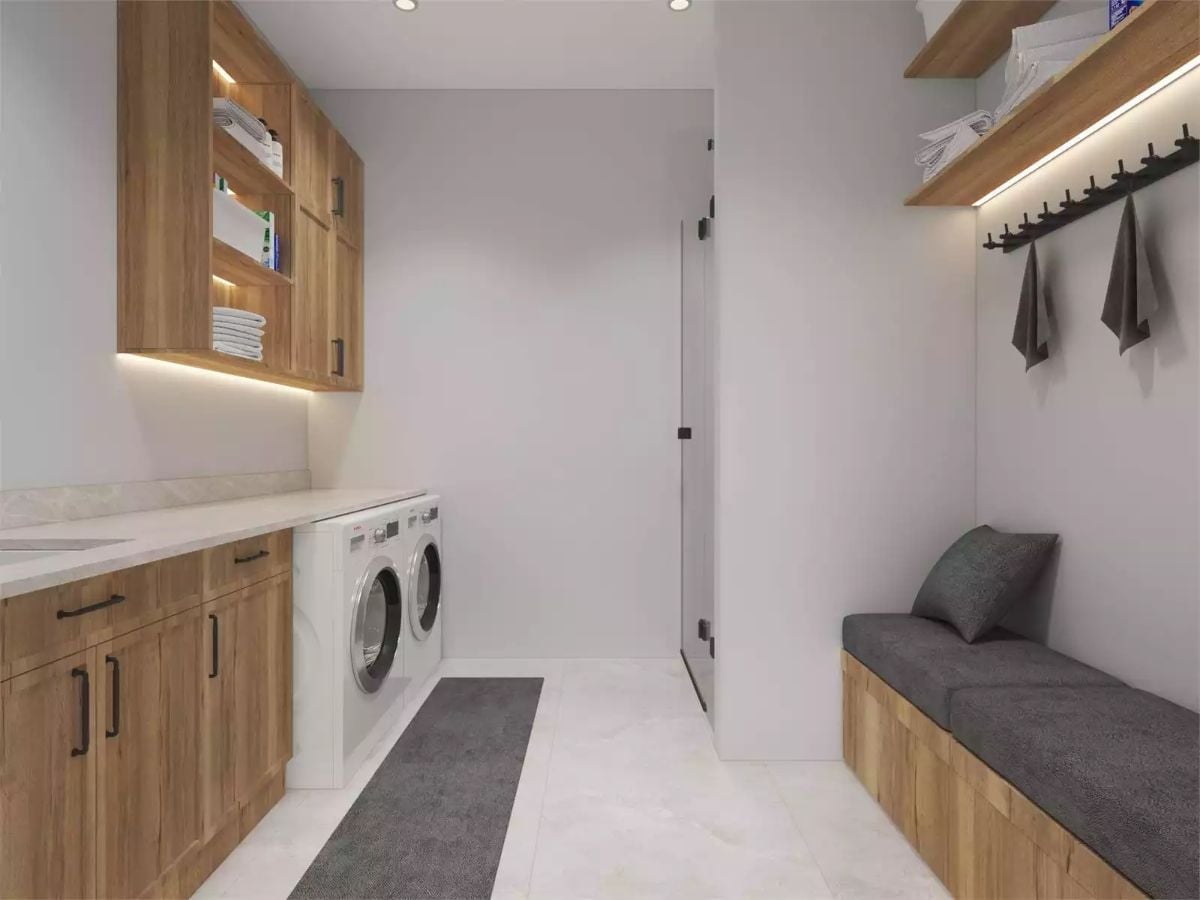 Mudroom and Laundry Share a Wall Without Competing for Attention