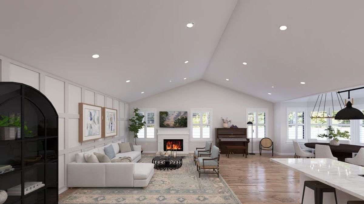 Vaulted Ceiling Pulls the Whole Open-Plan Together