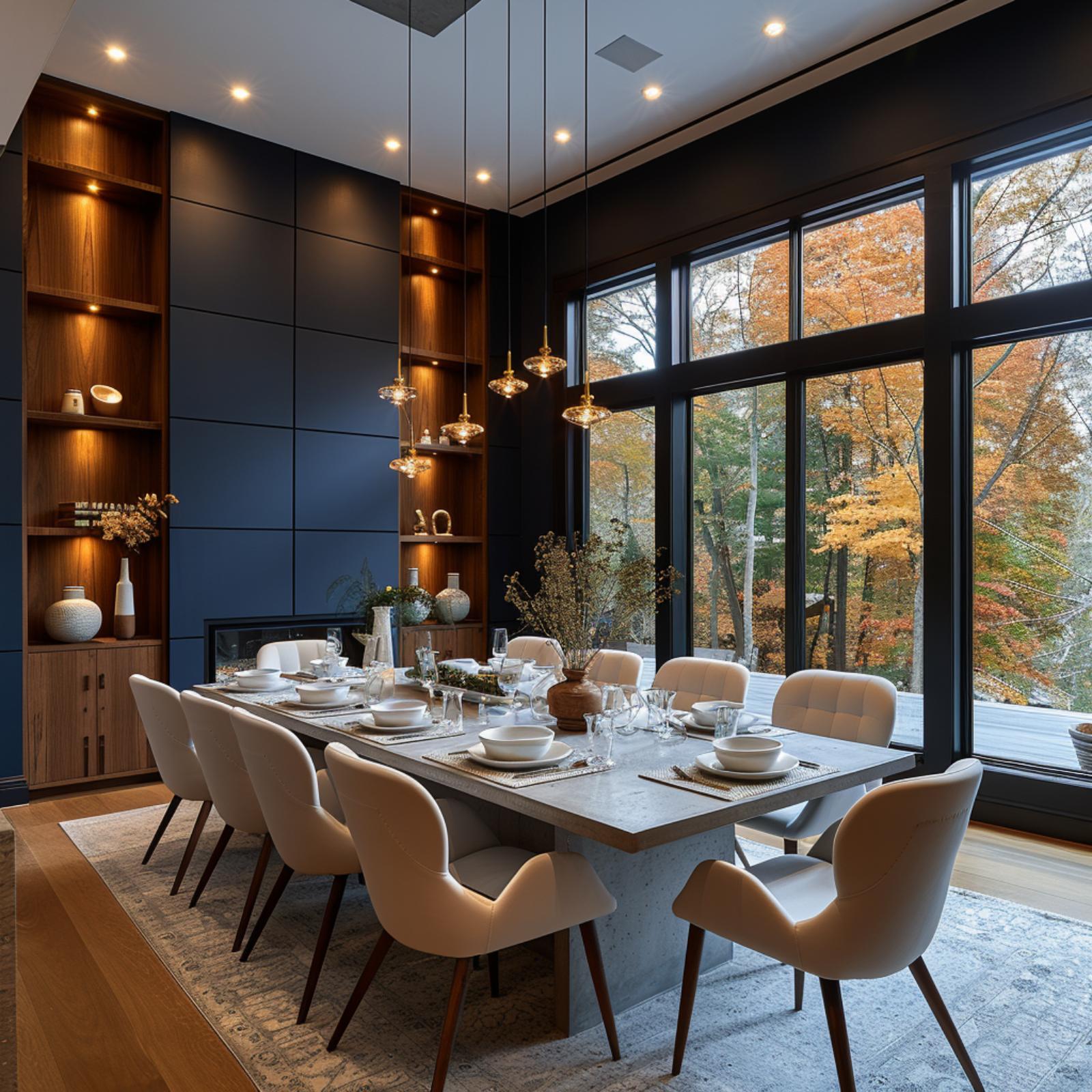 Concrete Table, Fall Views, and Midnight Navy That Makes October Feel Like a Dress Rehearsal