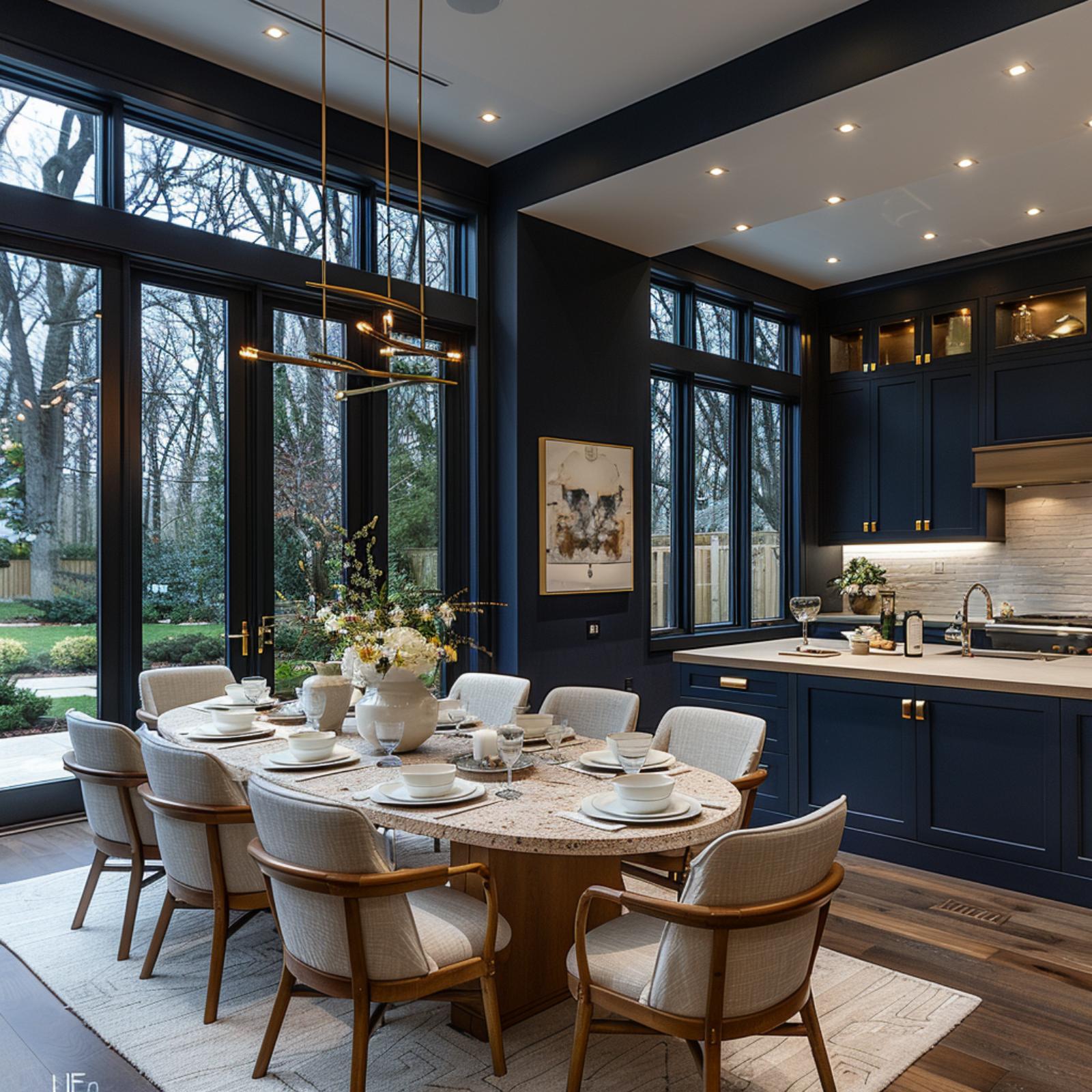 Granite Table, Open-Plan Kitchen, and Midnight Navy That Refuses to Stay in Its Lane