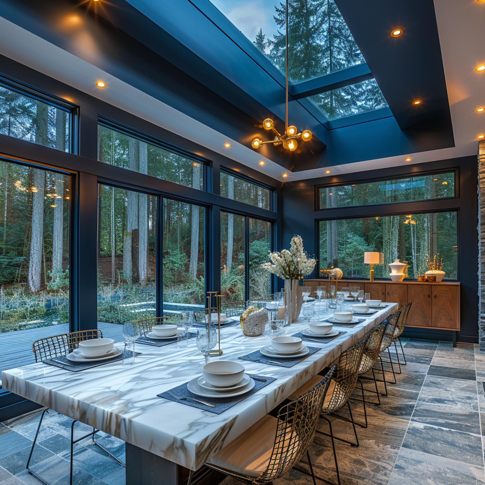 Skylights, Marble, and Midnight Navy — Dining That Doesn't Apologize for Itself