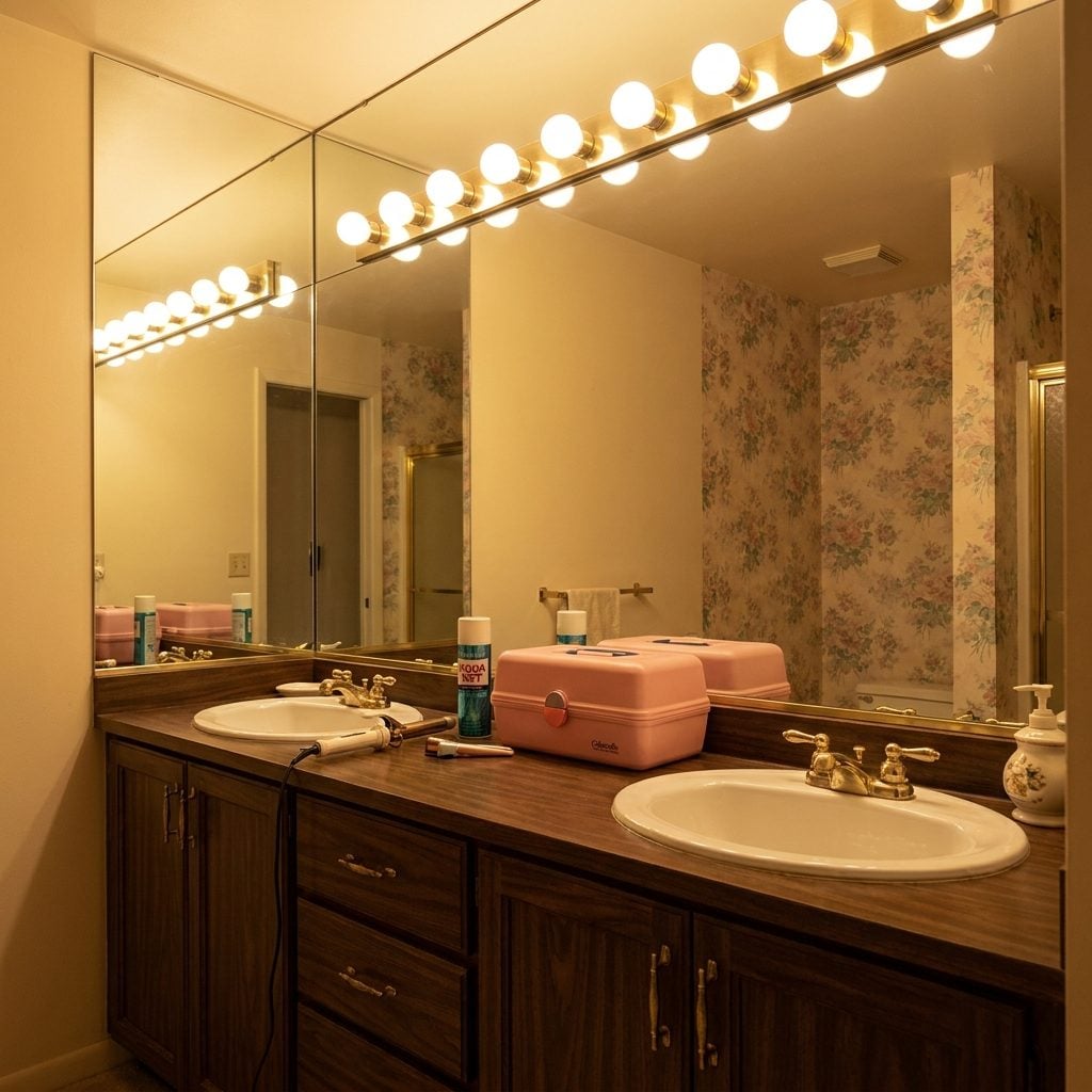 Oversized Vanity Mirrors That Stretched Wall to Wall Like a Dance Studio