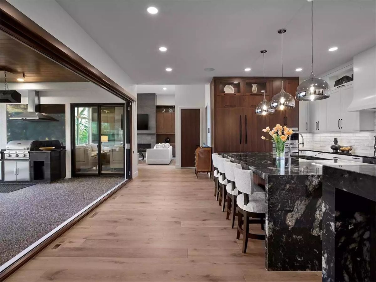 Black Granite Island That Actually Earns the Room's Attention