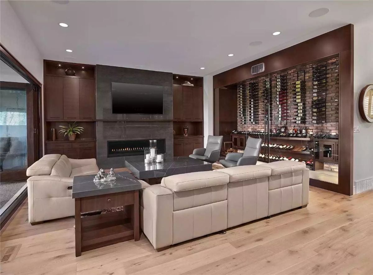 Wine Wall Behind Glass Makes Every Seat in the Room Feel Like a VIP Spot