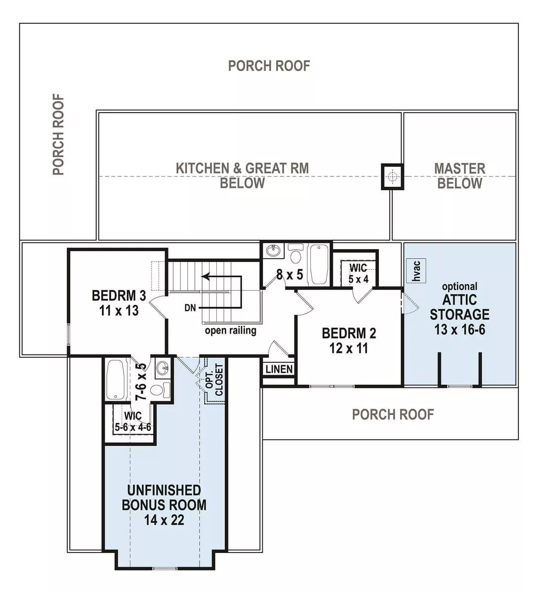 Floor Plan 2 - Robbins Hollow 3-Bedroom Modern Farmhouse with Wraparound Porch Designed for First-Time Buyers Who Want Character Without the Cost