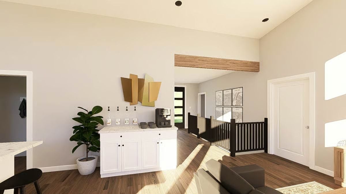 Coffee Bar With a View Down the Hall