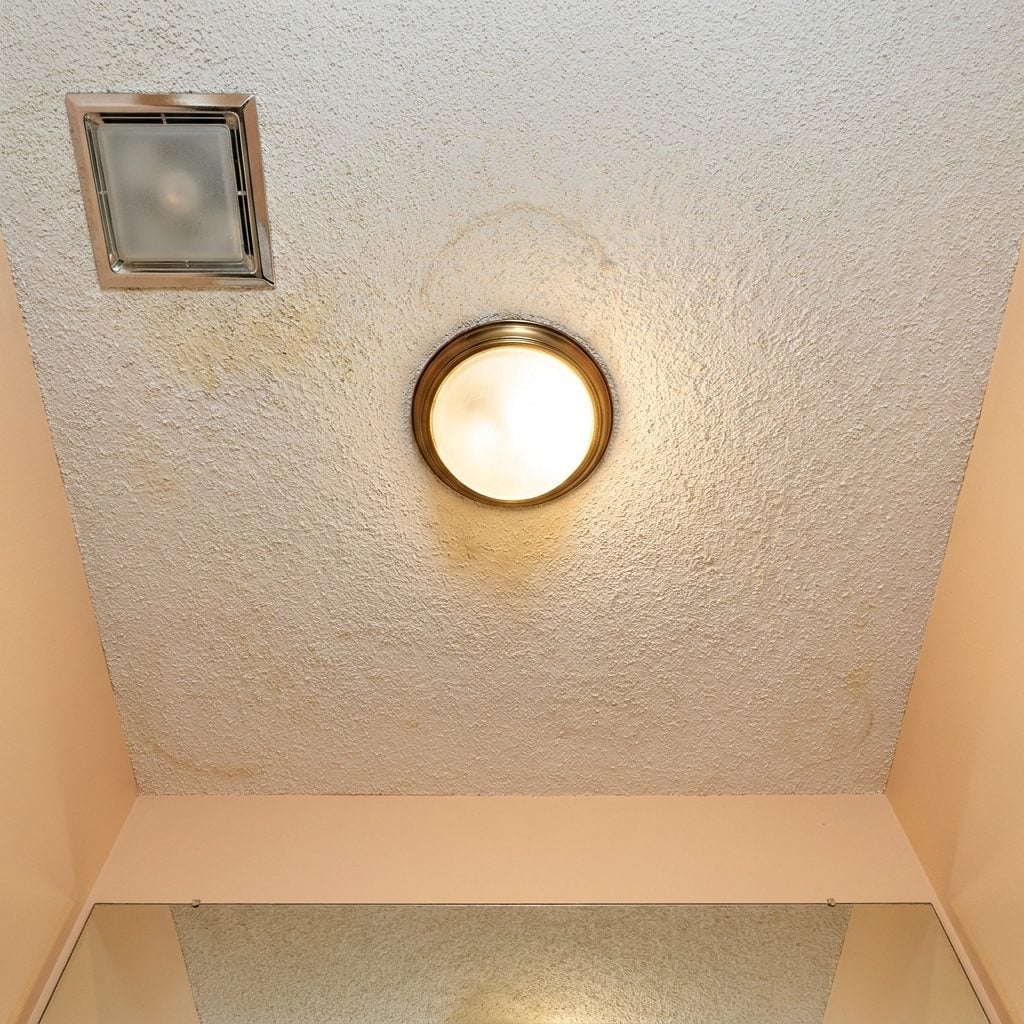 Textured Popcorn Ceilings Inside Bathrooms, Where Steam Made Them Even Worse