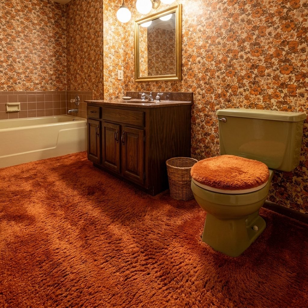 Thick Plush Carpet Installed Right Around the Toilet Base, and Nobody Flinched