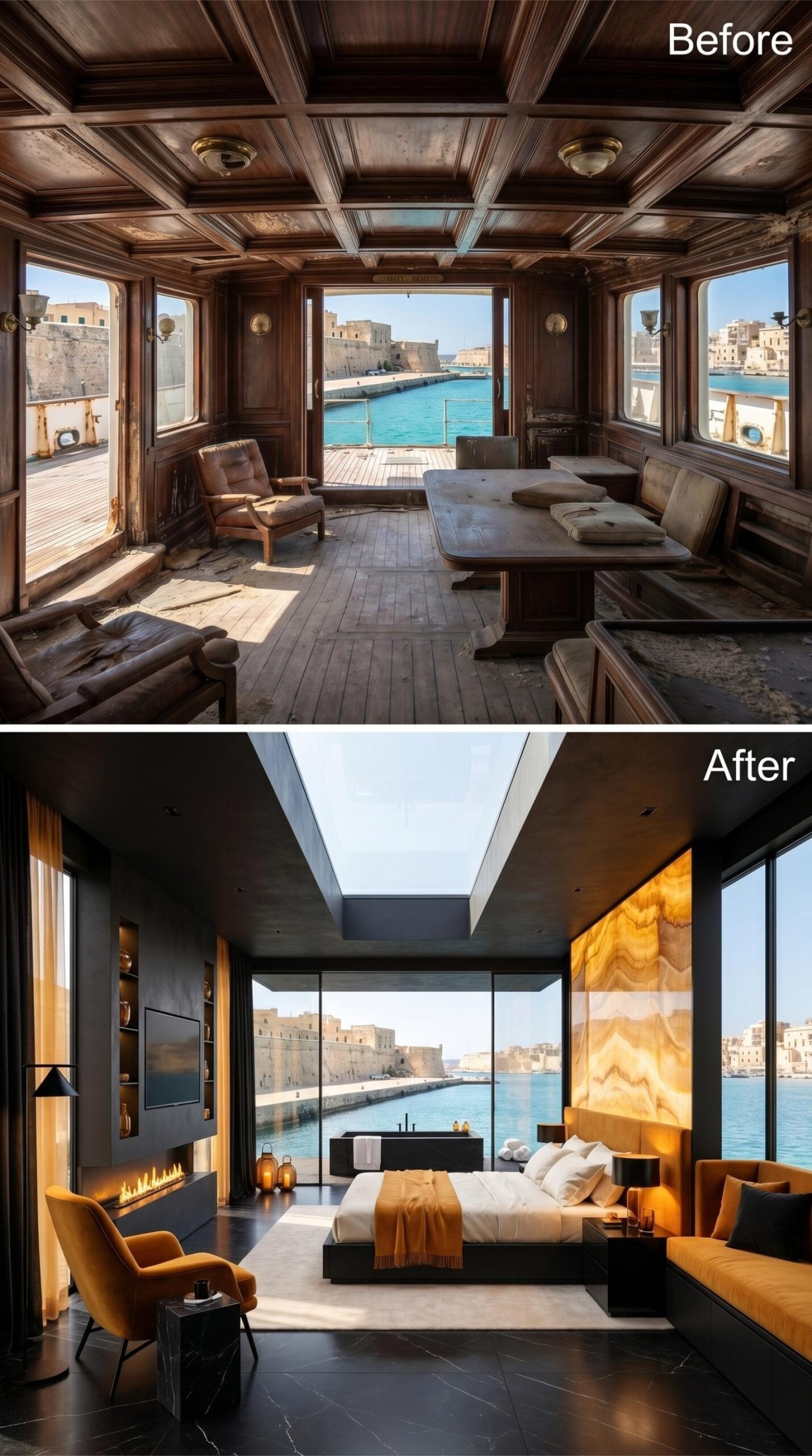 Charcoal Walls, Onyx Panels, and a Skylight That Opens the Whole Room Up