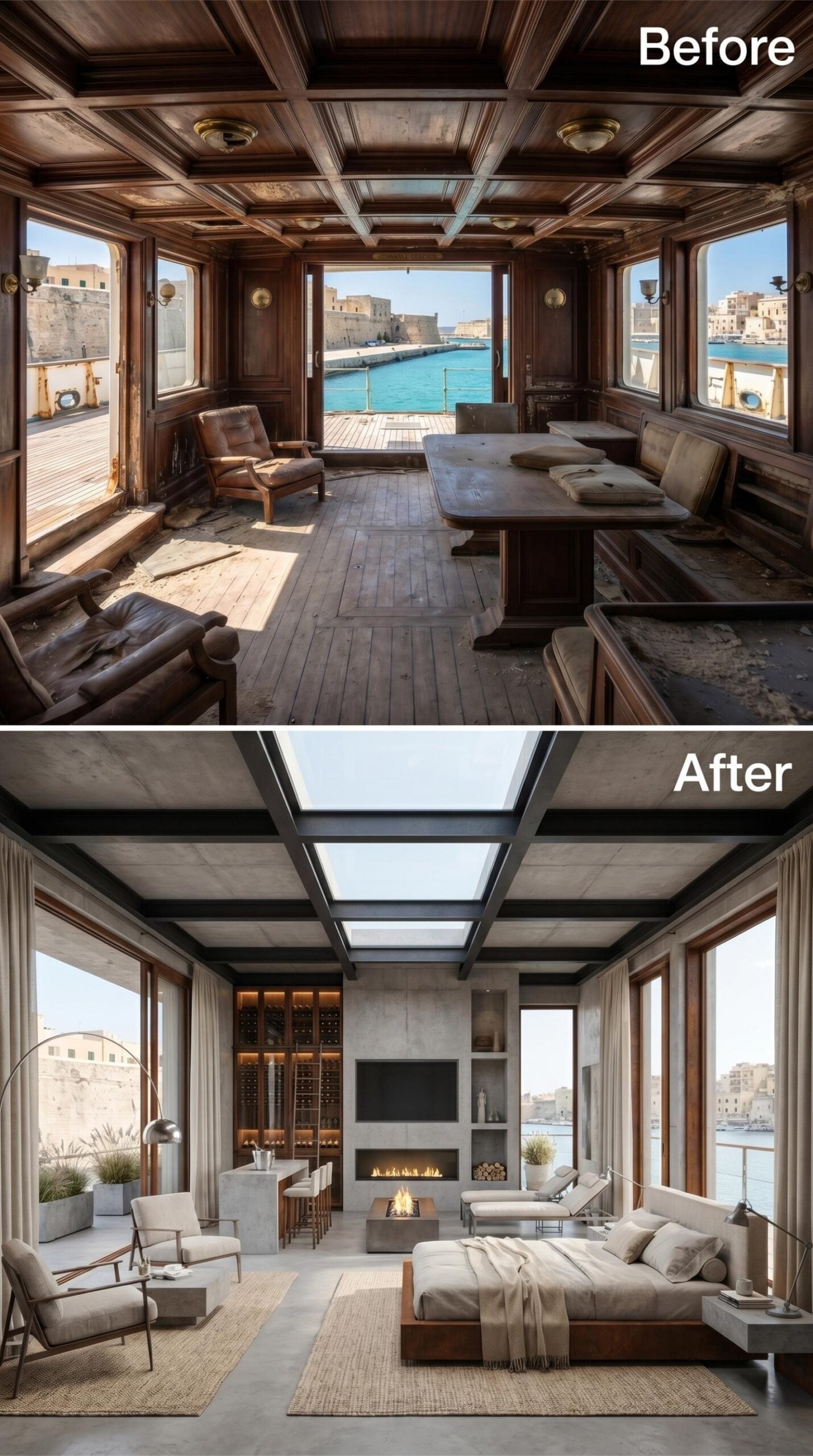 Concrete, Fire, and a Wine Wall: How One Hull Became a Harbor Bedroom