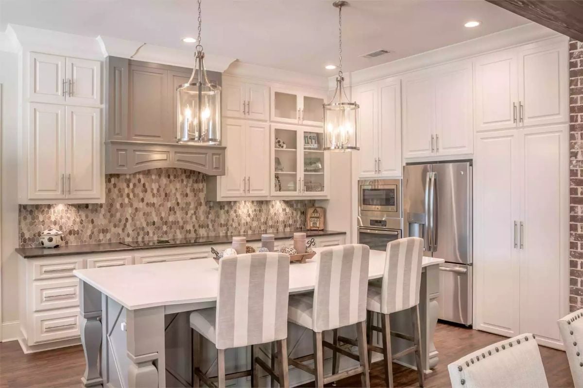 Hexagonal Backsplash Tile and Pendant Lights That Actually Earn Their Keep