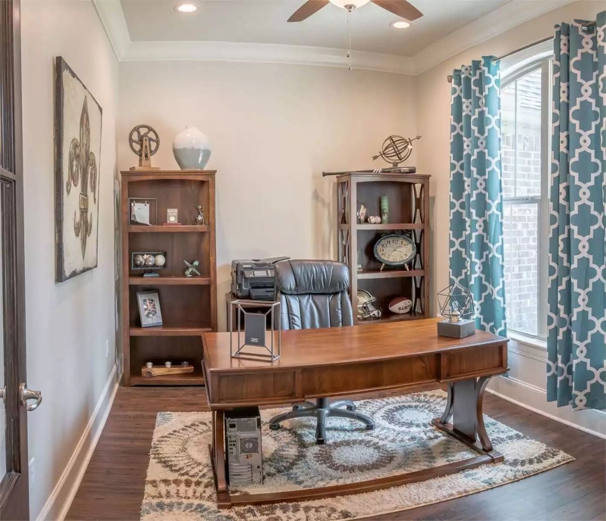 Leather Chair, Football Helmet, and Bookshelves That Do Actual Work
