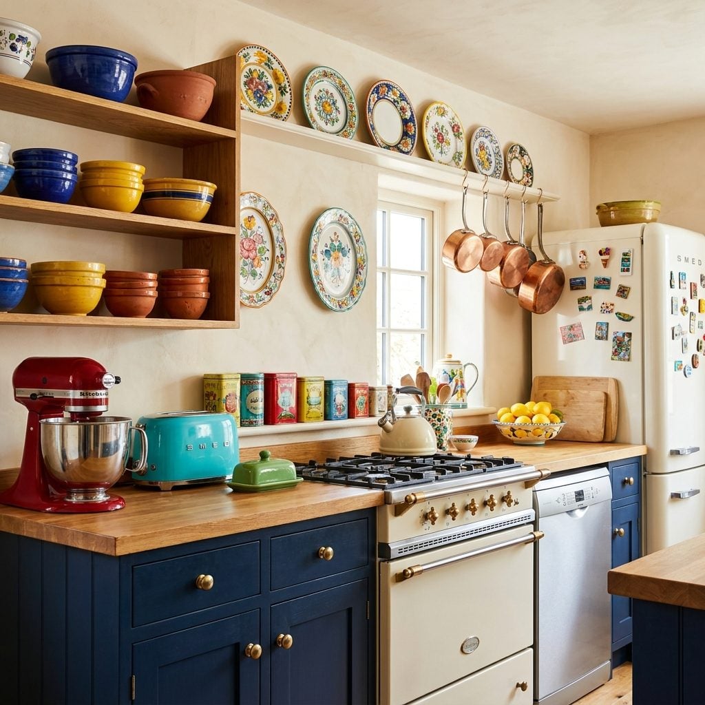 Colorful Dishware and Small Appliances Might Stay on Display Instead of Getting Hidden Away