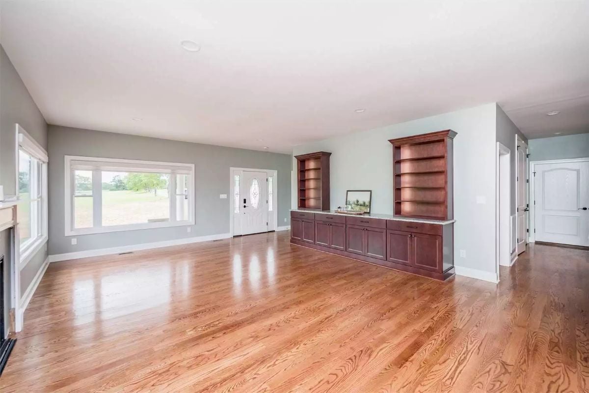 Cherry Built-Ins and Hardwood That Catches Every Bit of Natural Light