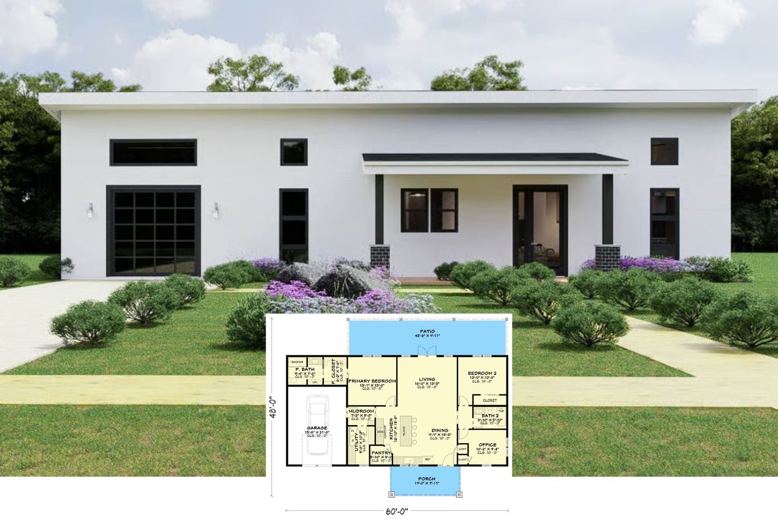 The Novato 2-Bedroom Modern House Plan with Open-Concept Living (1,451 Sq. Ft. Floor Plan)