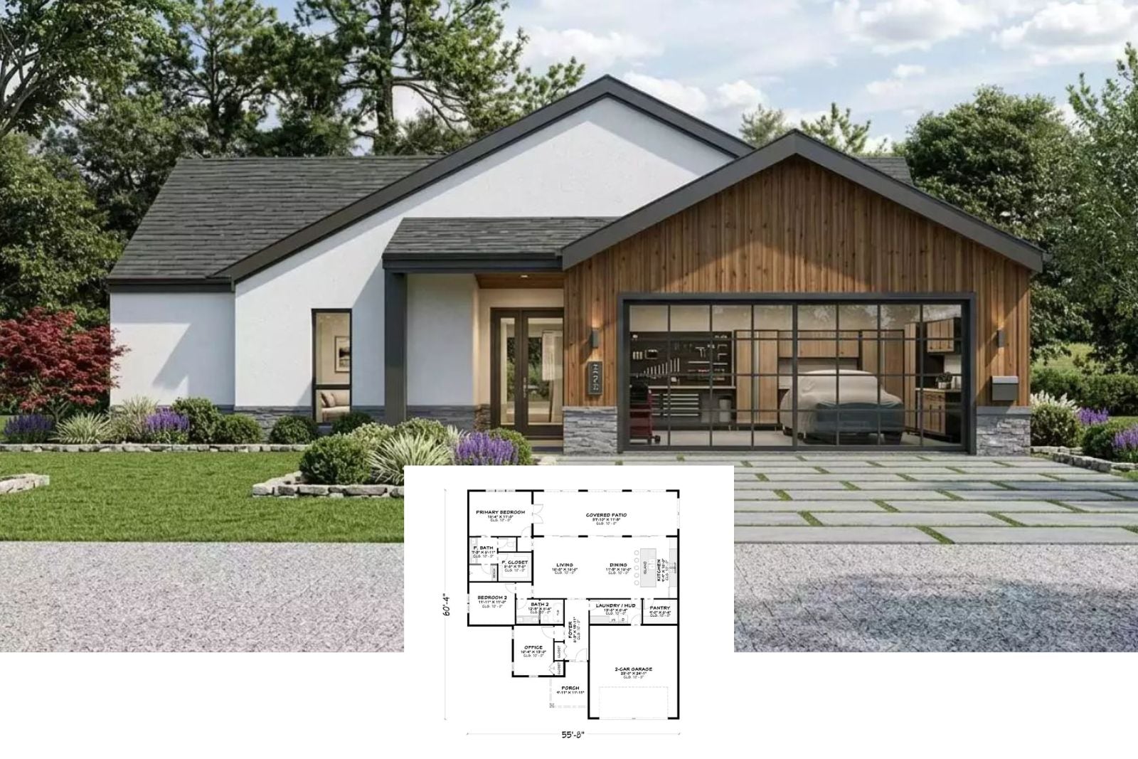 Woosehill Lane 2-Bedroom Ranch House Plan with Open-Concept Living (1,783 Sq. Ft. Floor Plan)