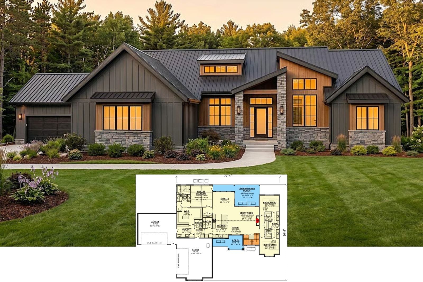 Get to Know The Harrowgate 3-Bedroom Modern Contemporary Farmhouse Layout with 4-Car Garage (2,491 Sq. Ft. Floor Plan)