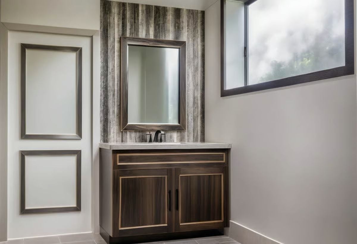Brushed Gold Trim on Dark Cabinetry Earns Its Place Without Announcing Itself