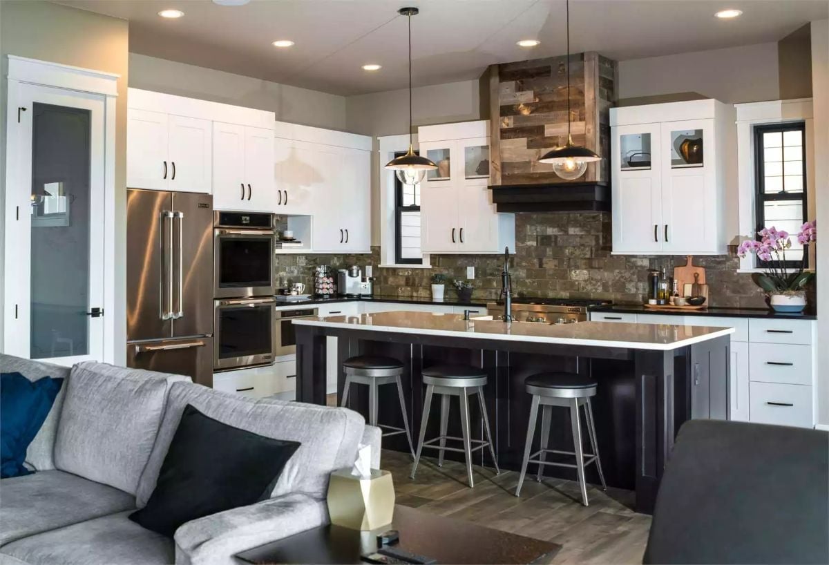 Reclaimed Wood Hood in a Kitchen That Earns Every Compliment It Gets