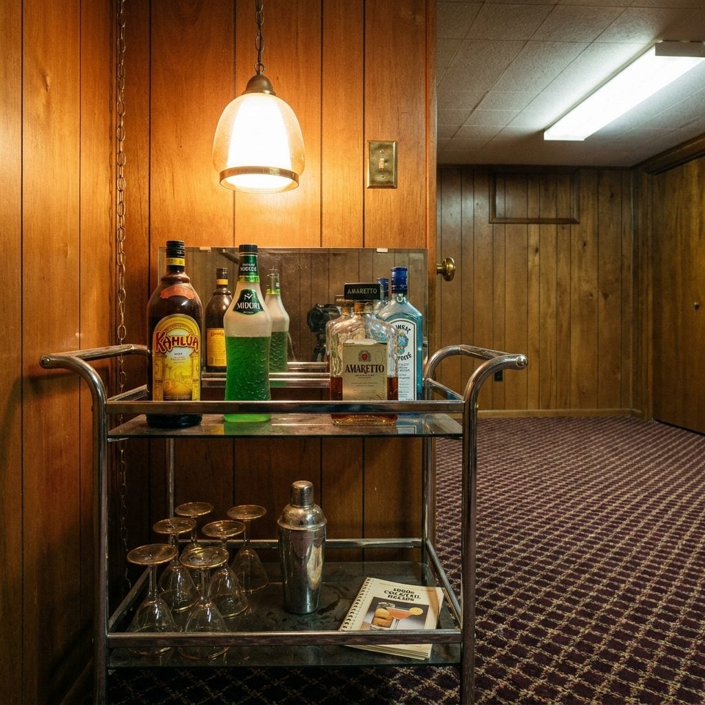 The Bar Cart Stocked With Bottles Nobody Touched All Year Except at Christmas