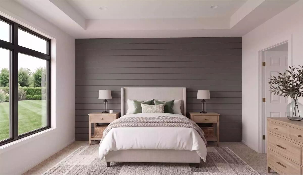 Shiplap Accent Wall in Charcoal Gray That Actually Earns the Contrast
