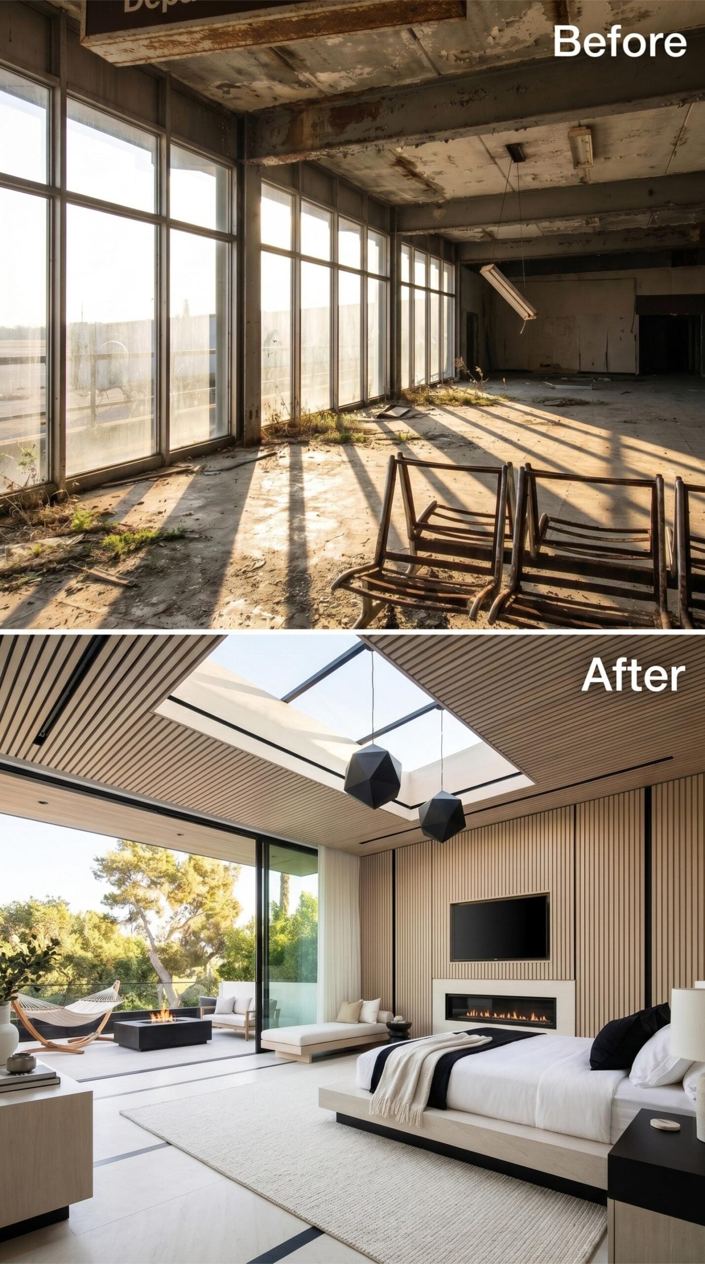 A Skylight and Slatted Walls Bring Order to the Former Gate