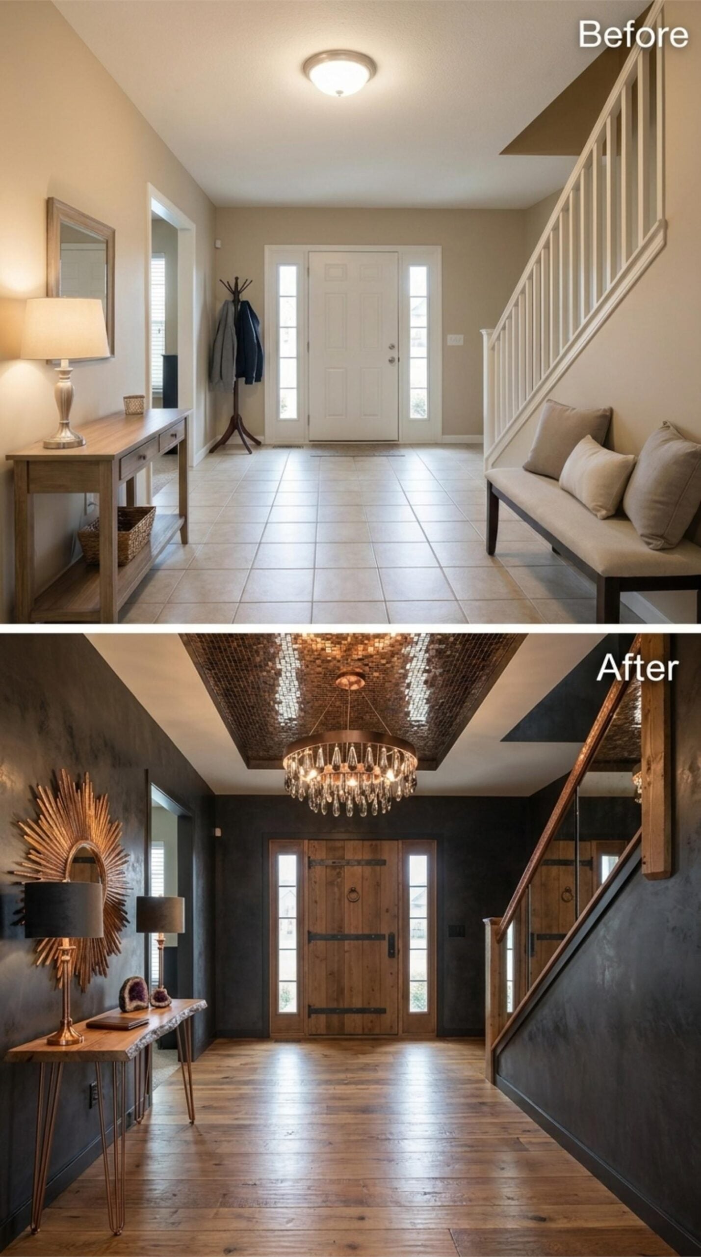 Copper Tile Ceiling, Crystal Chandelier, and Walls That Mean What They Say