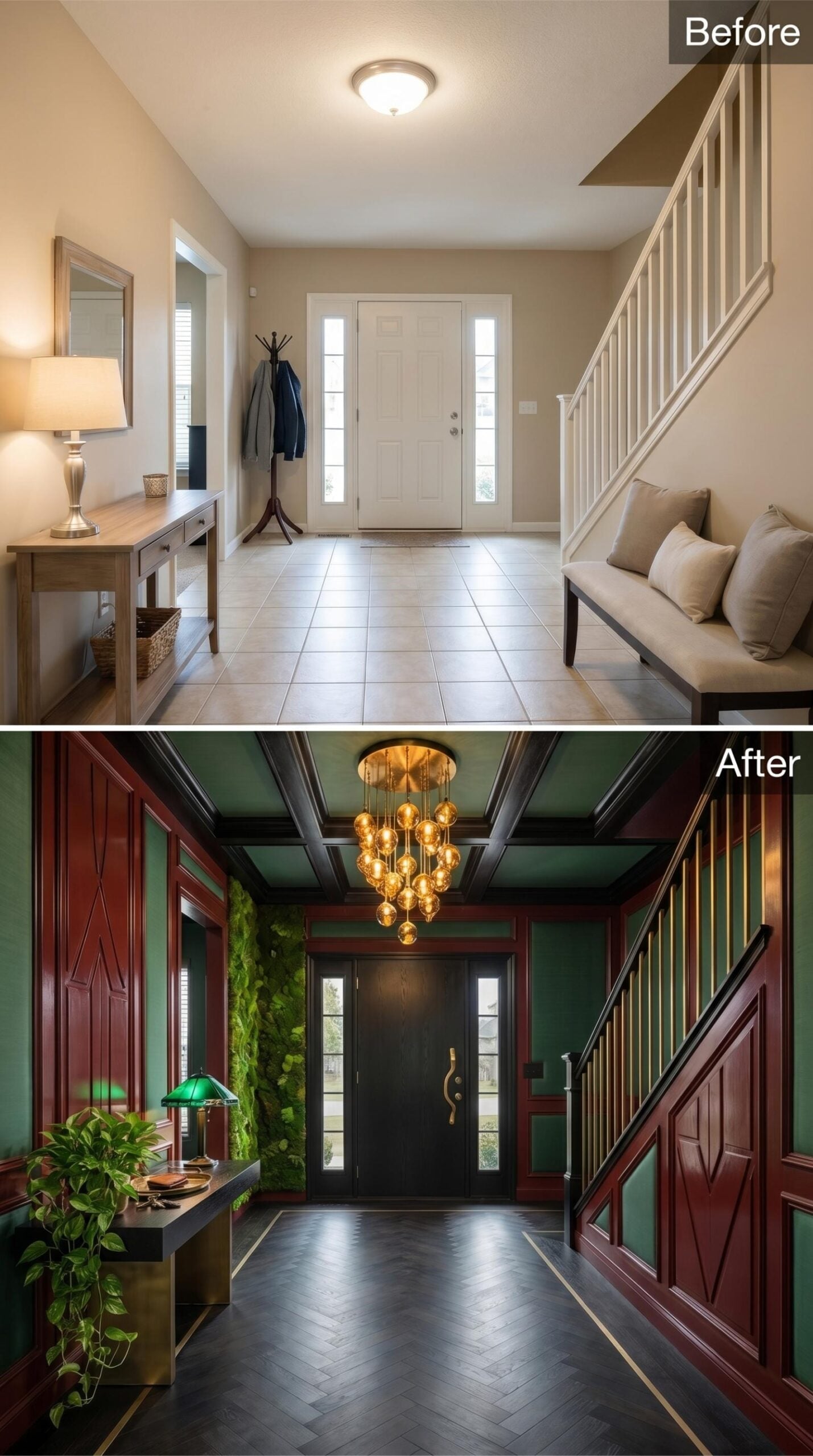 Dark, Dramatic, and Unapologetically Moody: One Foyer's Total Reinvention