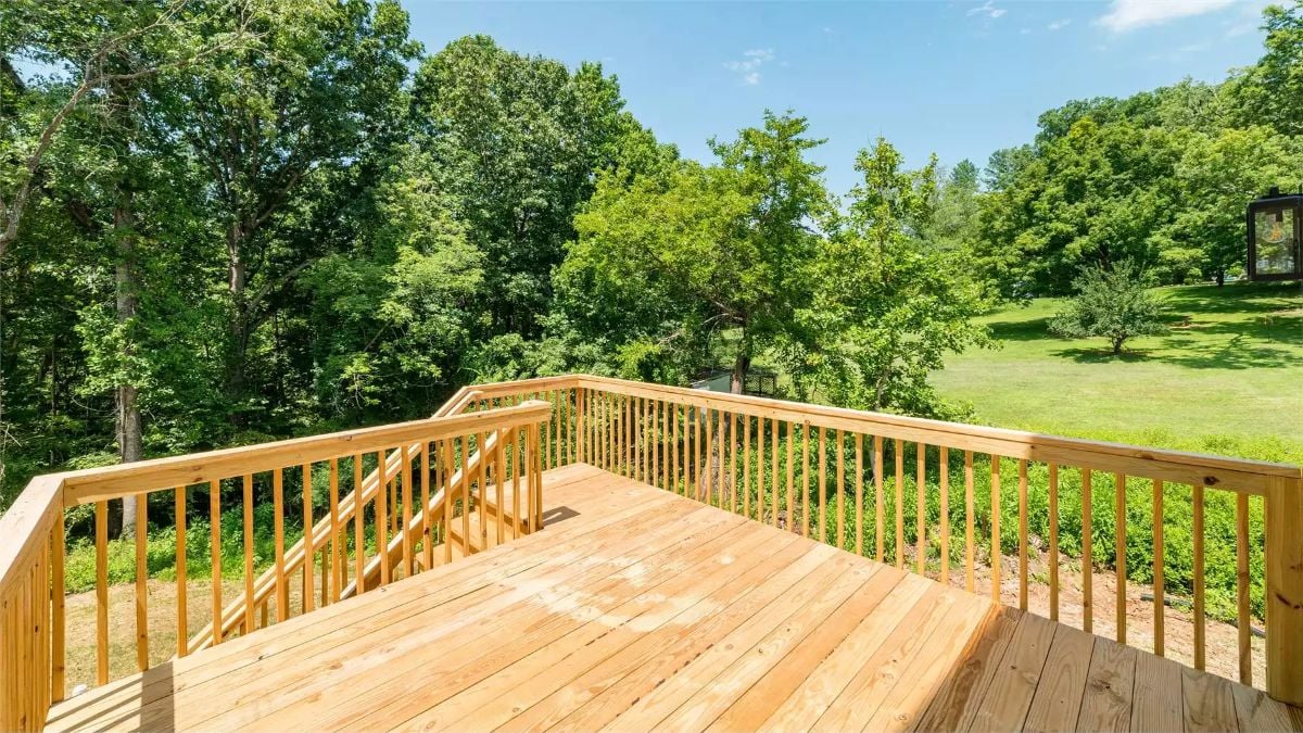 Bare Deck, Big Trees, and Nowhere to Be But Outside