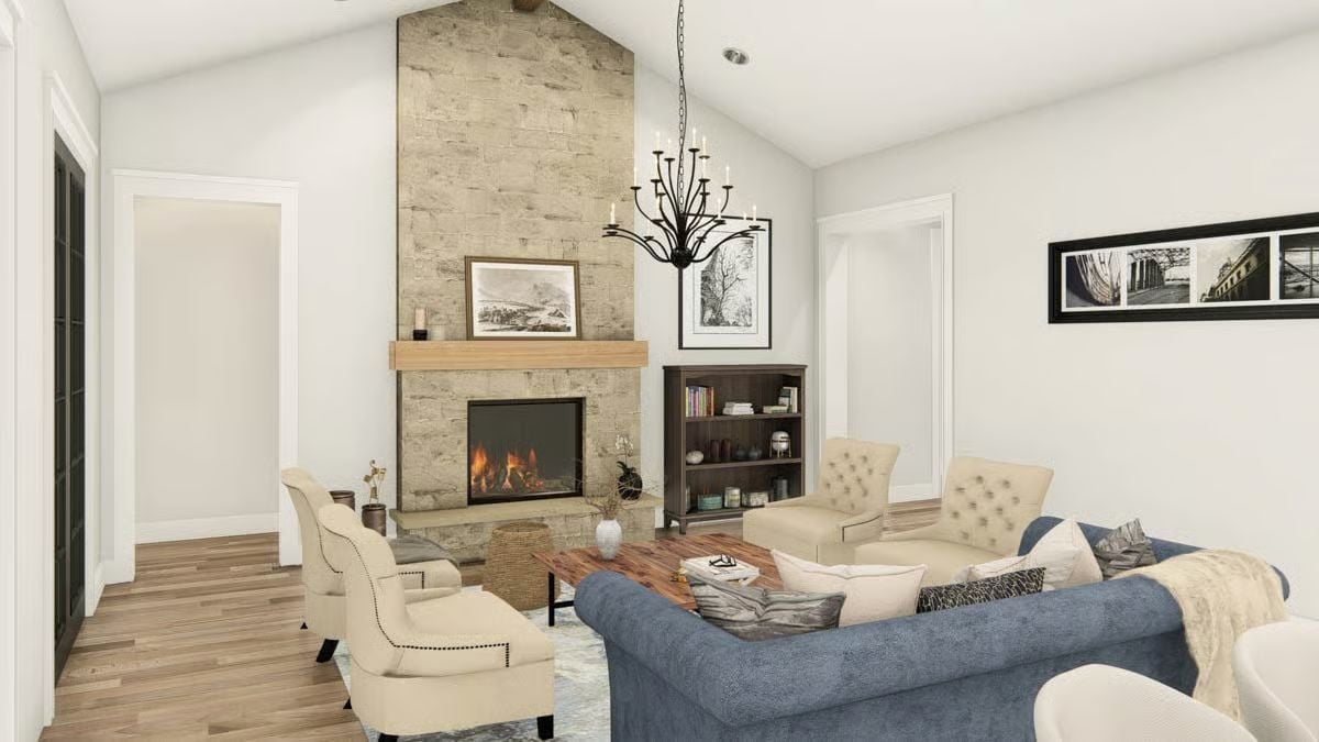 Stone Up to the Roofline Changes Everything About a Fireplace Wall