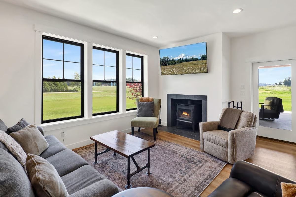 Fireplace Nook with a Mountain View You Didn't Have to Hike For