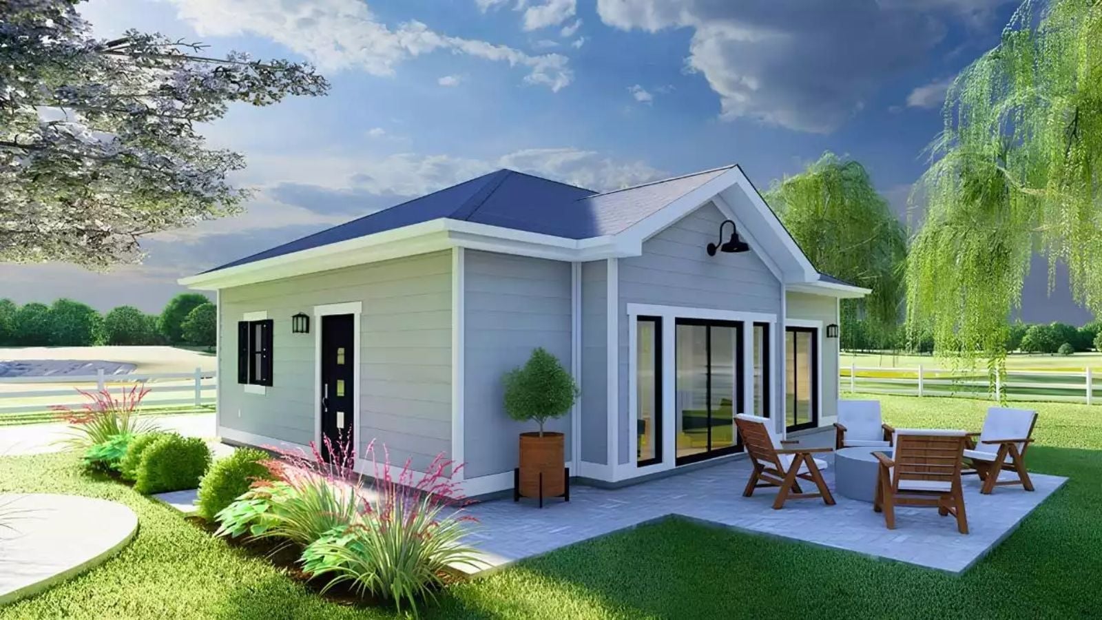 Bucknell 1-Bedroom Cottage with Roll-In Shower Designed for Couples Who Want to Age in Place Without It Looking Like It (Floor Plan)