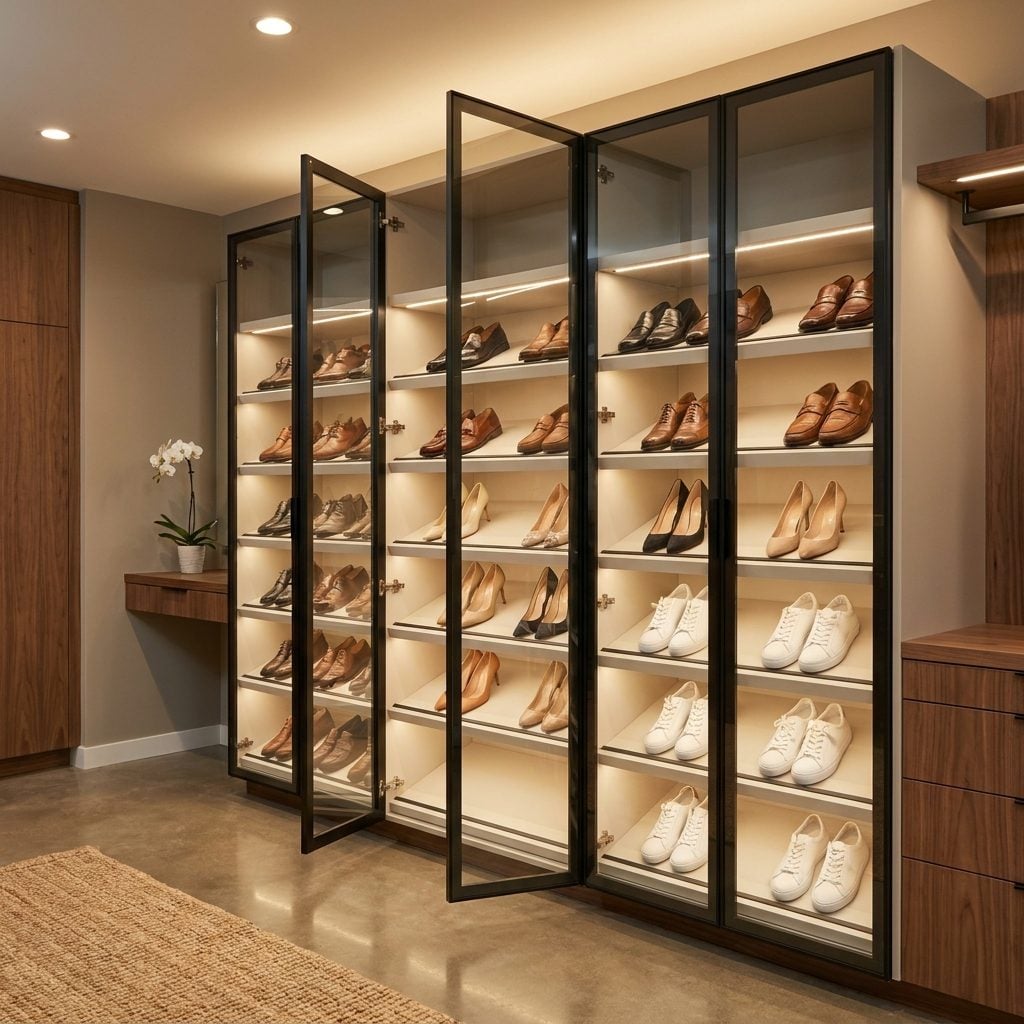 Building Beautiful Open Shelving for Shoes and Forgetting That Dust Exists