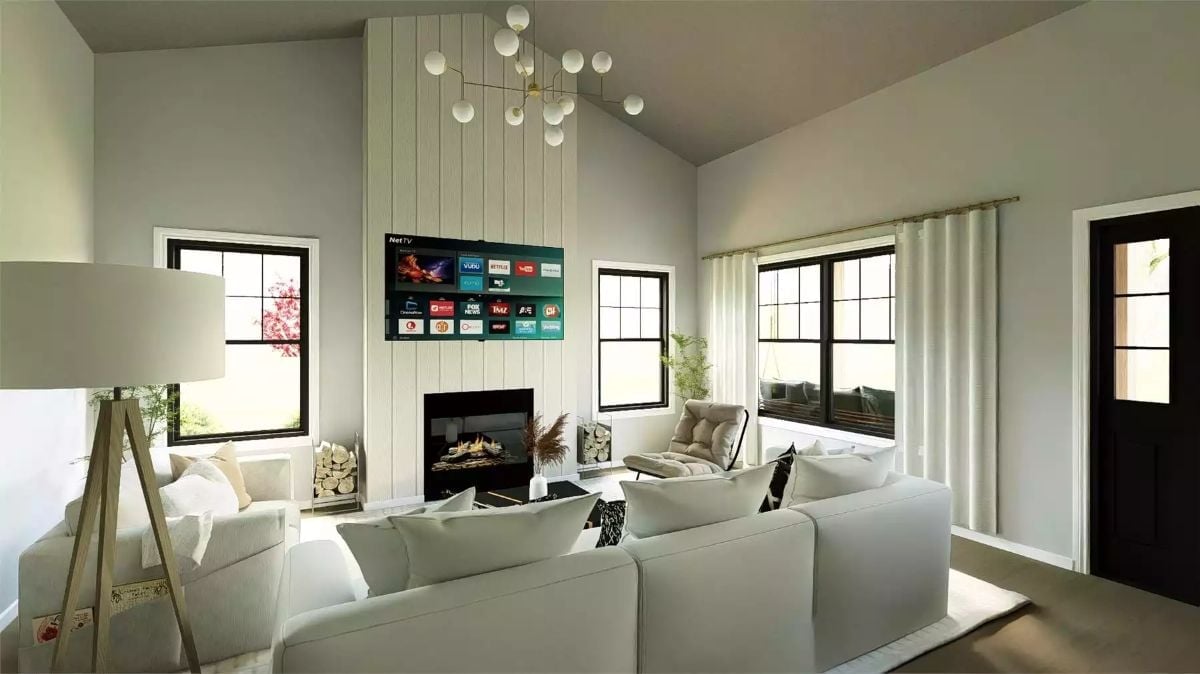 Shiplap, a Smart TV Above the Firebox, and Somehow It All Works
