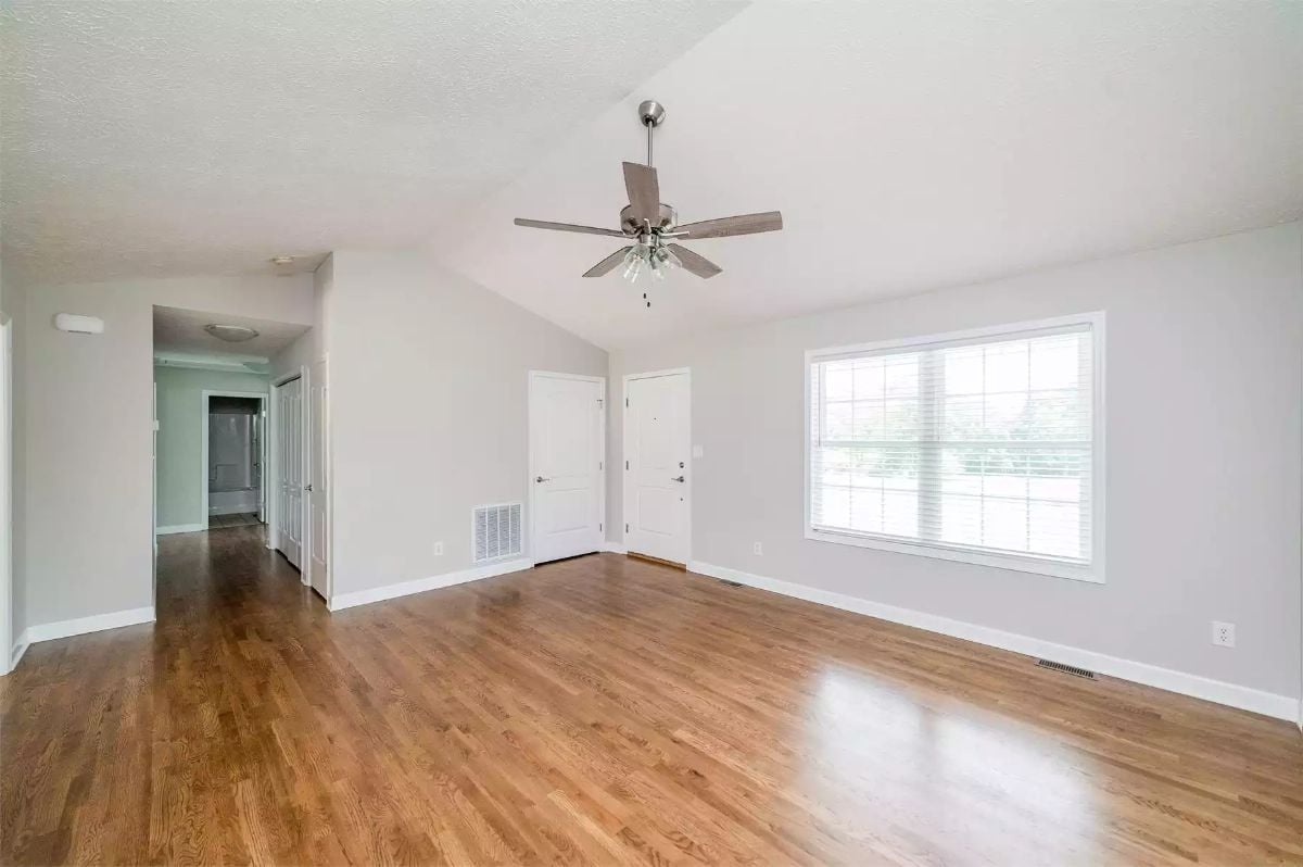 Vaulted Ceiling, Hardwood Floors, and a Fan That Actually Fits the Room