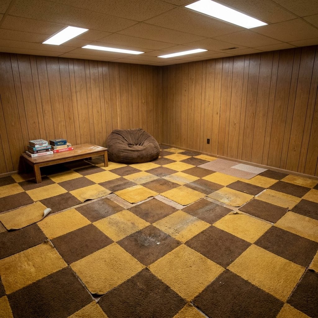 The Carpet Squares in Two Different Colors Someone Laid in a Checkerboard Pattern