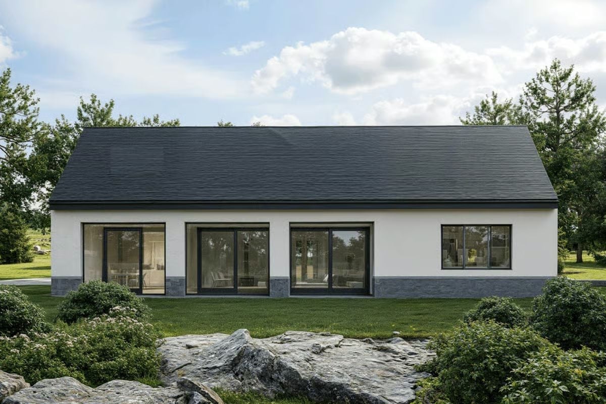 Slate Base and Black Roof Give This Bungalow Its Quiet Authority
