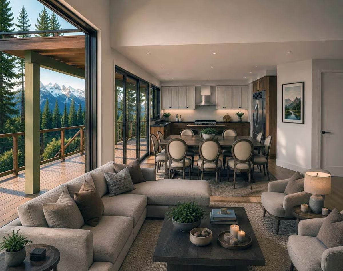 Snow-Capped Views Through Glass That Takes Up Half the Wall